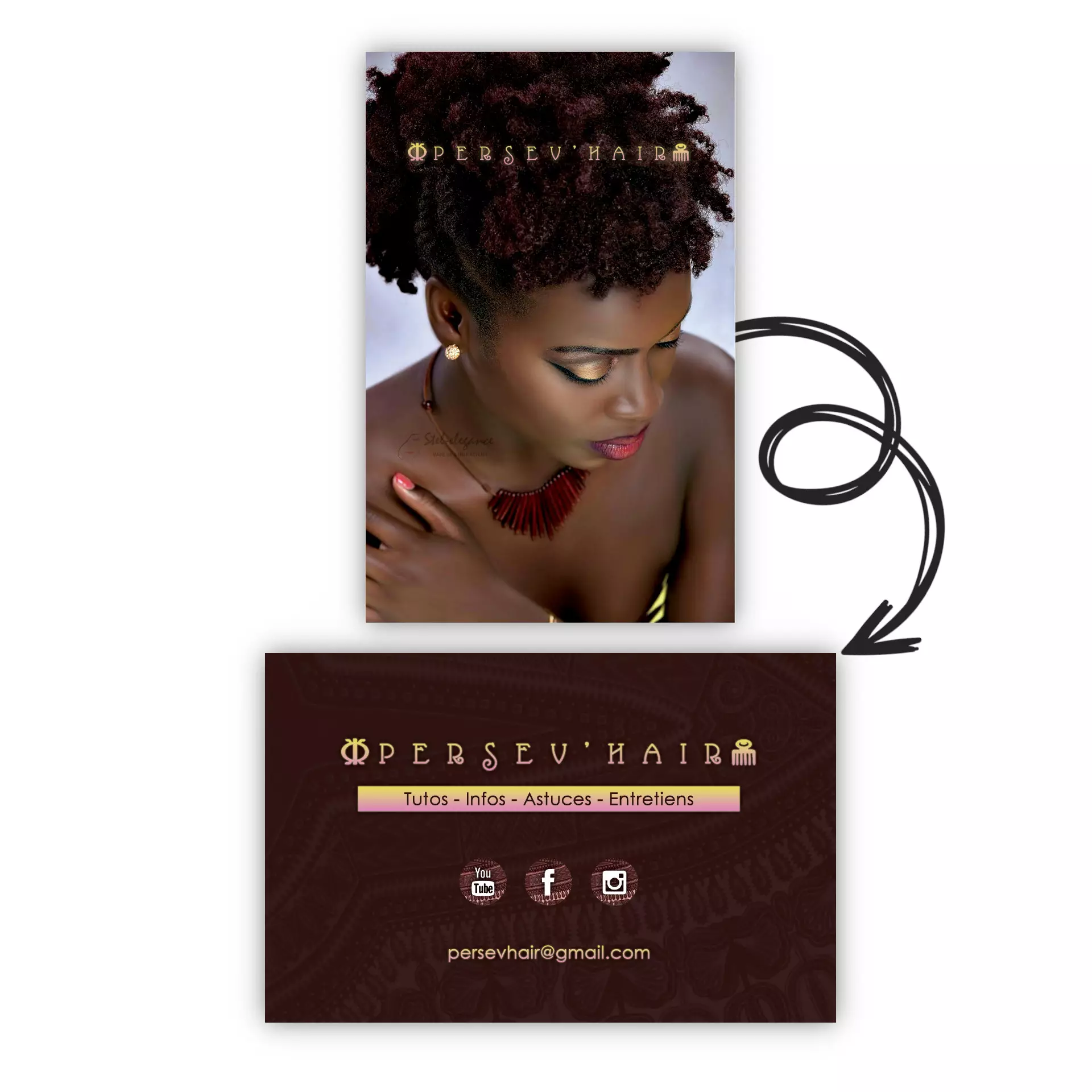 PersevHair visiting business cards by Patrick Widmer