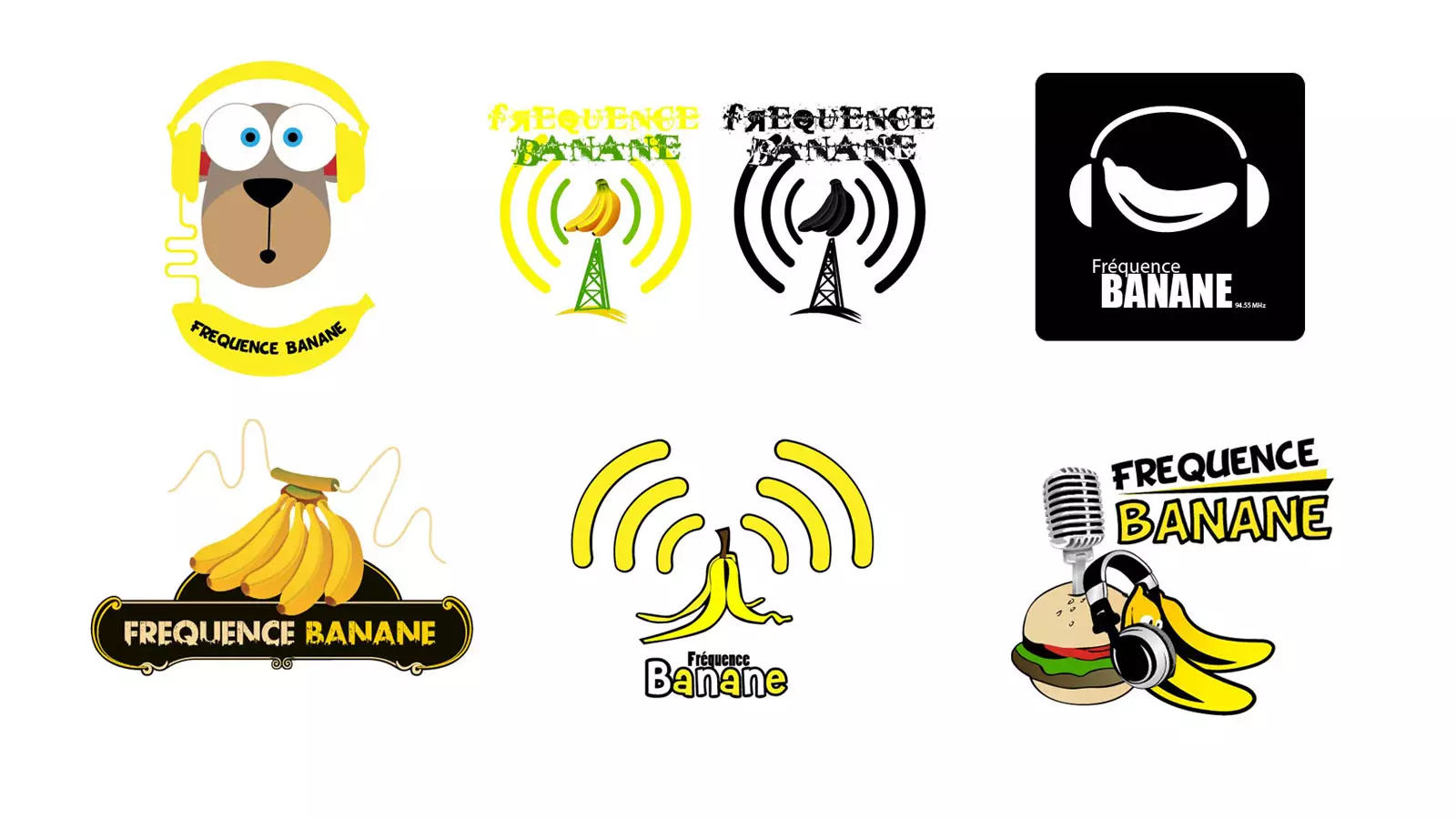 Frequence Banane radio multiple logo test by Patrick Widmer