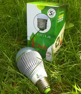 Novapowerled product design in grass marketing shot by Patrick Widmer