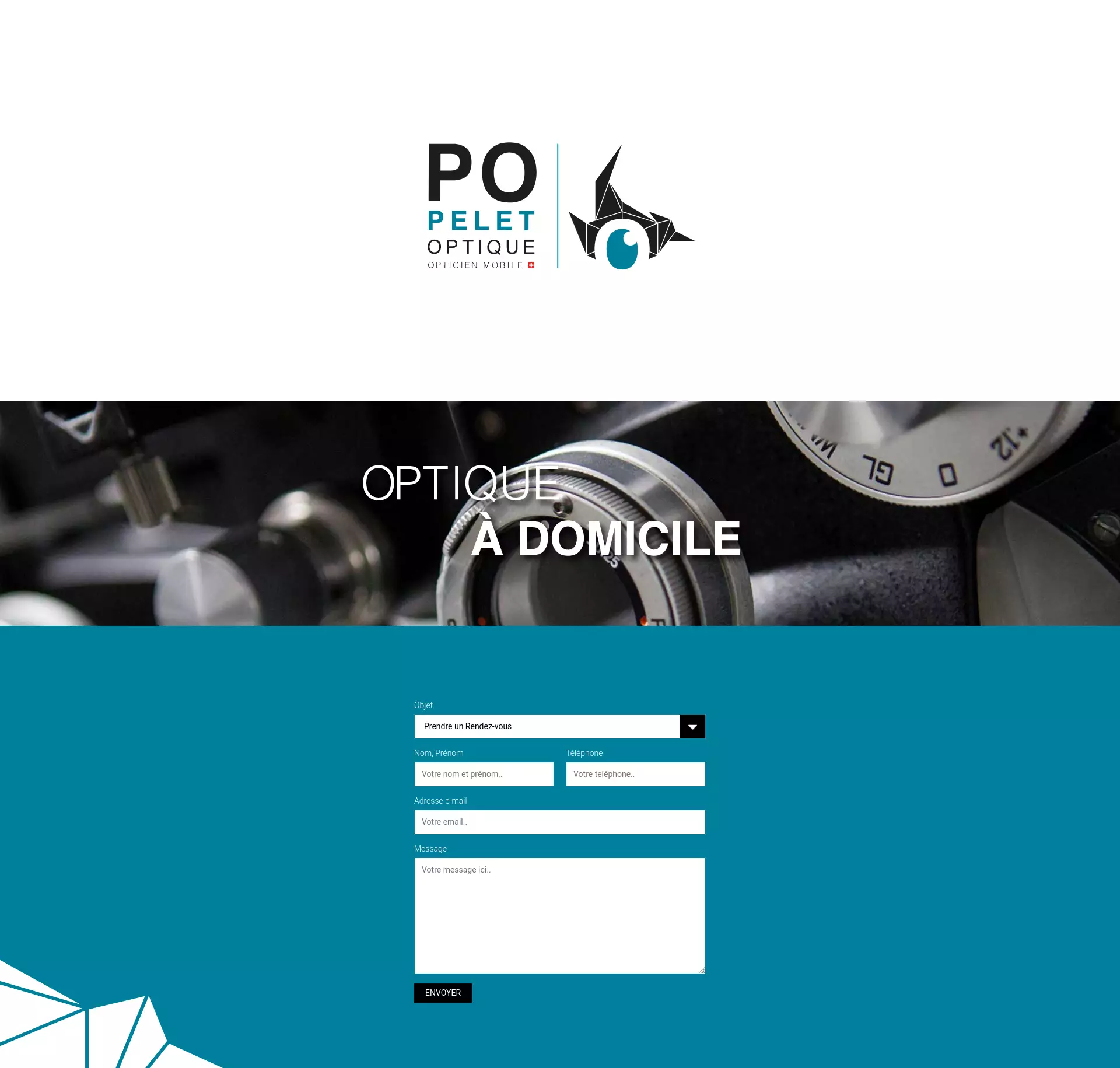 Pelet Optique Opticien a domicile Riviera UI UX website by Patrick Widmer