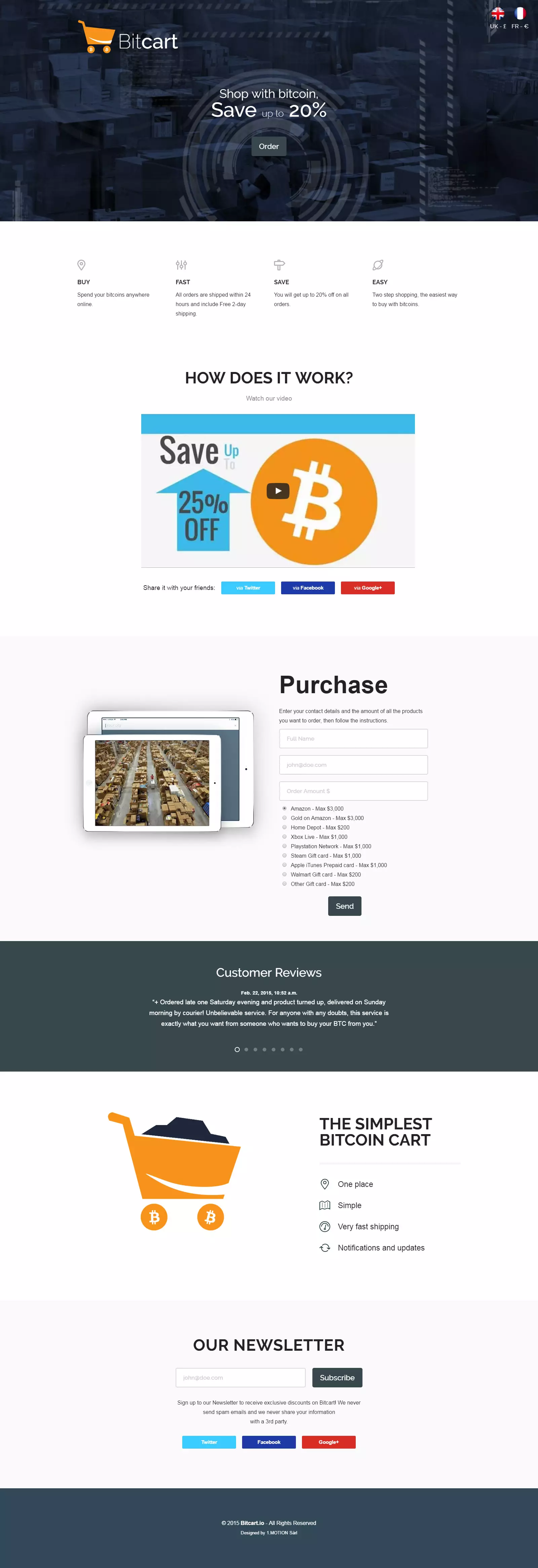 Bitcart v1 homepage UI UX website by Patrick Widmer