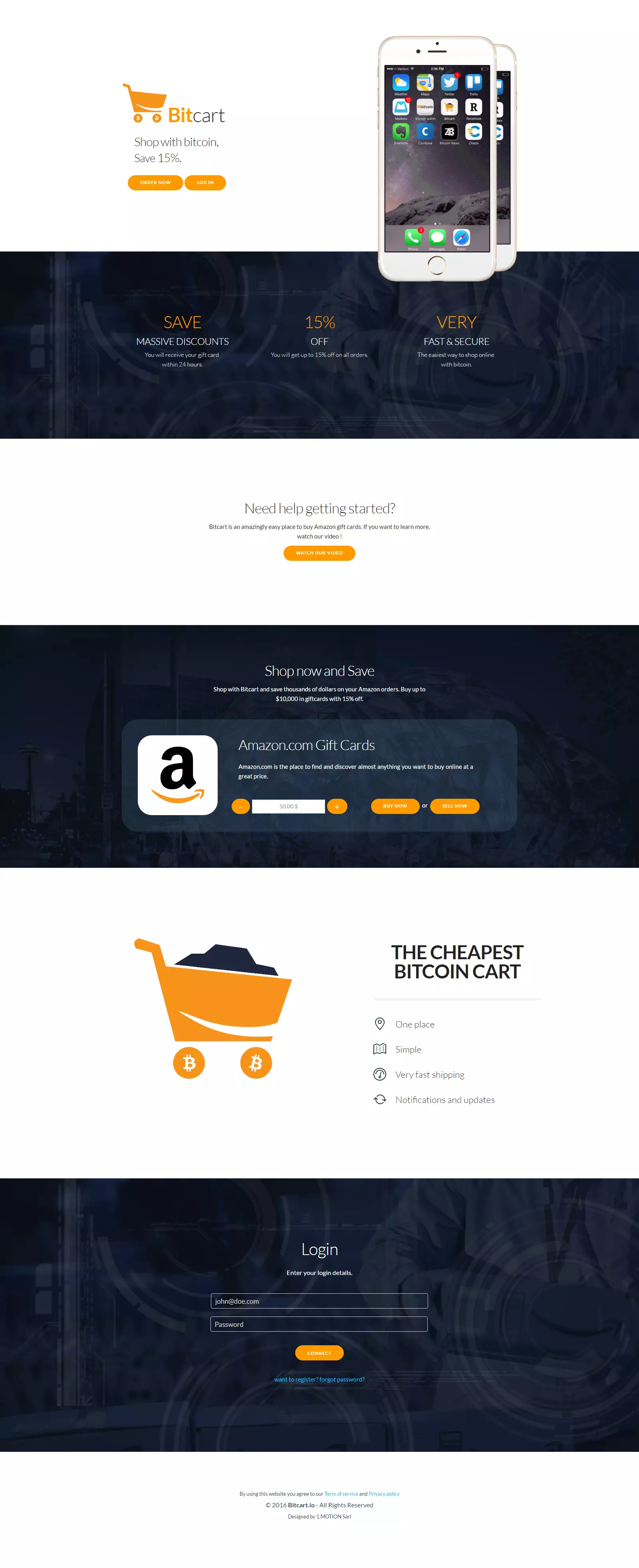 Bitcart v2 homepage UI UX website by Patrick Widmer