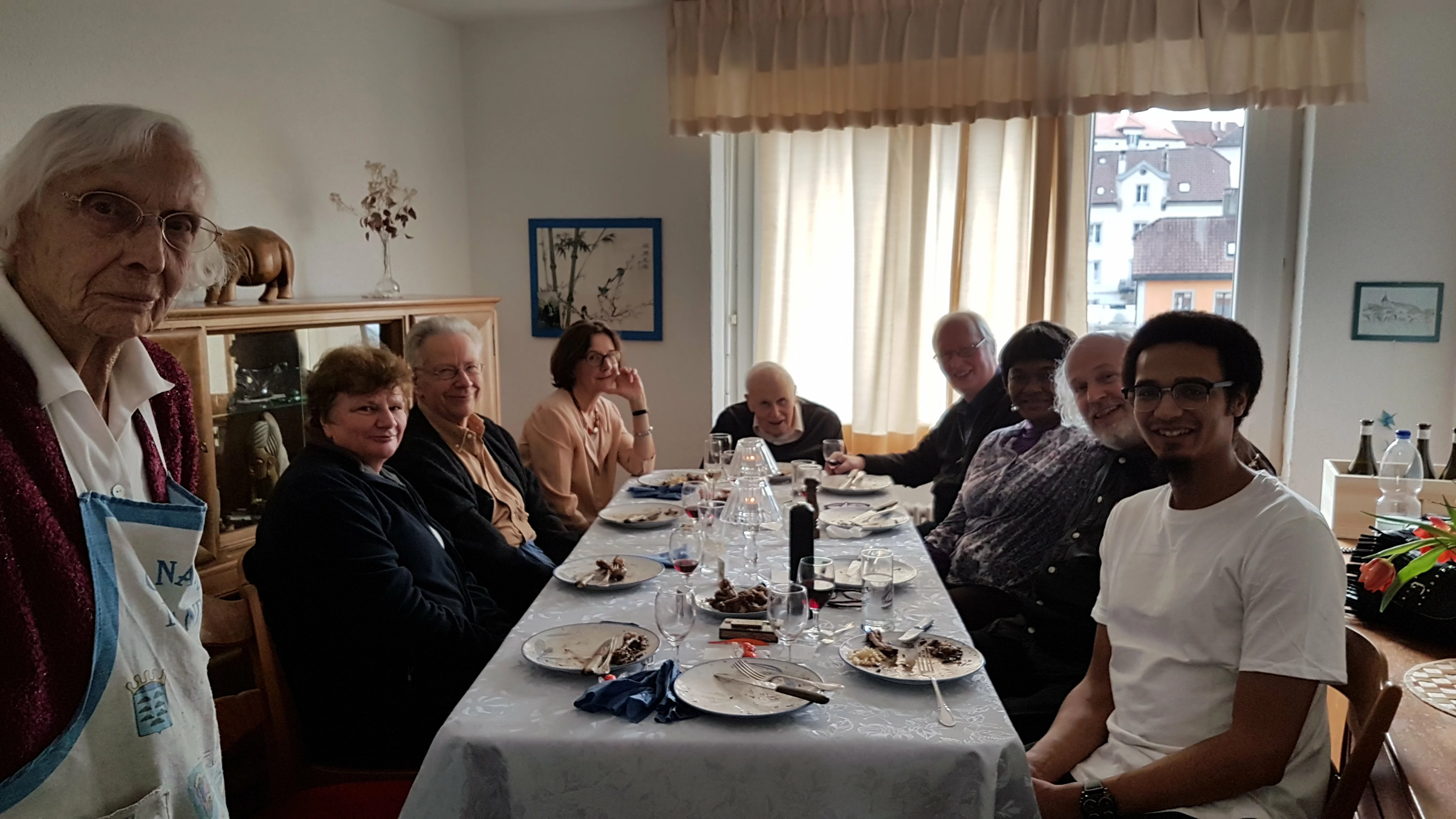 Helene Widmer from Le Locle with family for her birthday in 2017 in Le Locle
