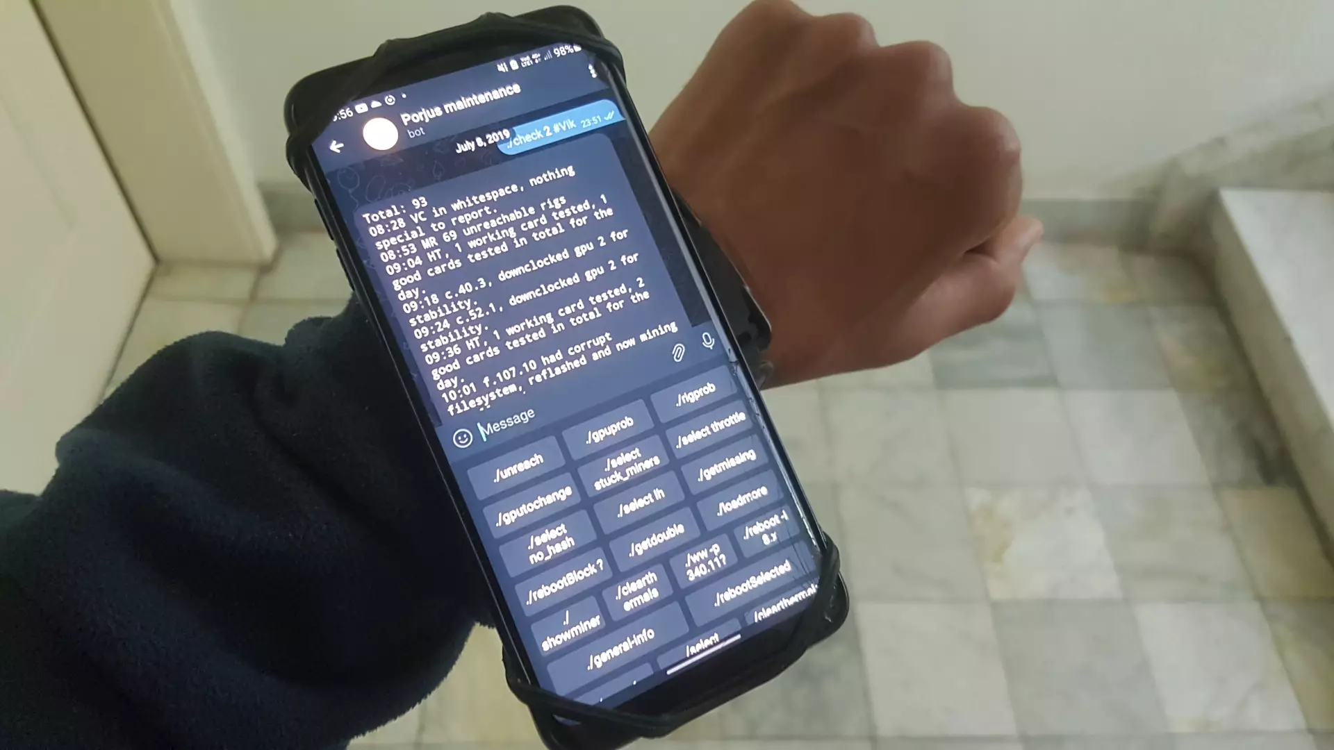 Telegram bot report smartphone script by Patrick Widmer