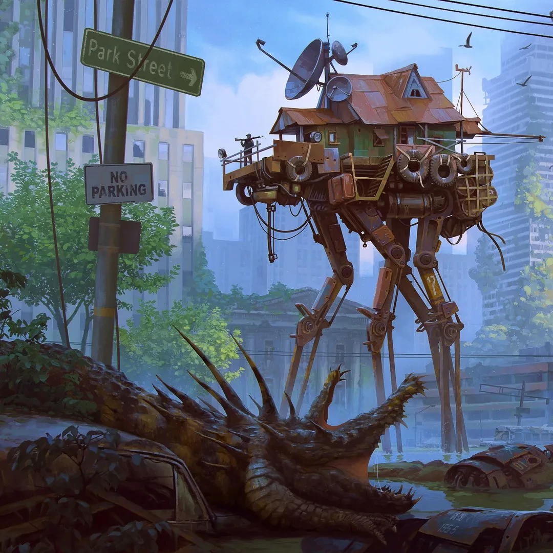 Giant robots in a city